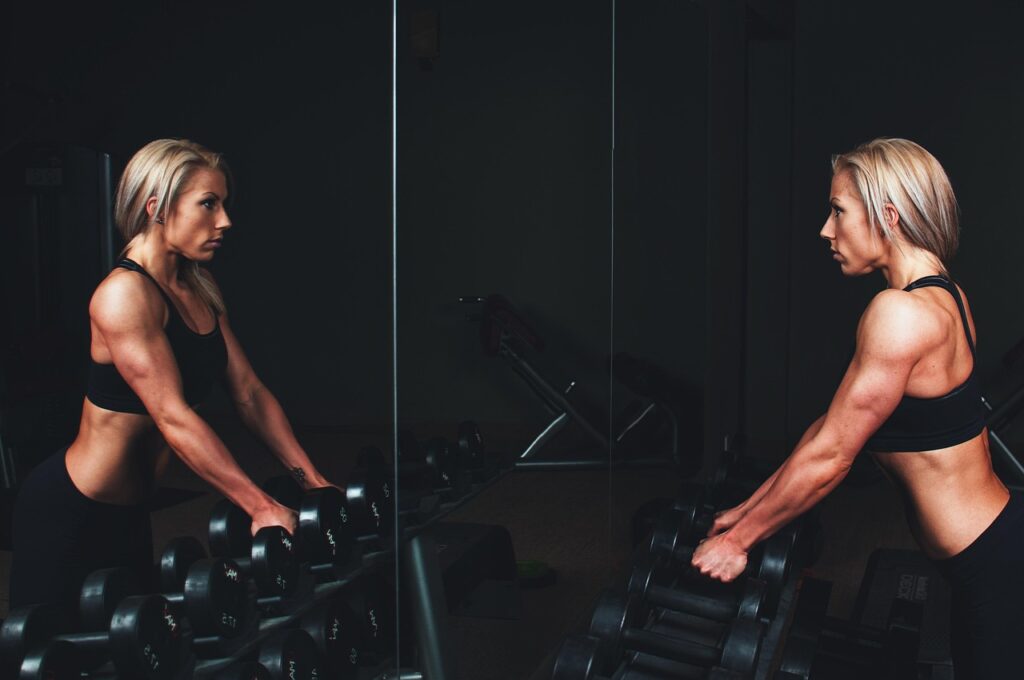 training, muscles, arms, blonde, bar bells, workout, fitness, exercise, sport, gym, strong, young, woman, person, healthy, lifestyle, body, fit, muscular, studio, athlete, equipment, strength, female, active, power, mirror, blue fitness, blue gym, blue exercise, blue training, blue healthy, blue workout, blue sports, blue body, blue mirror, blue power, fitness, gym, gym, gym, gym, gym, mirror