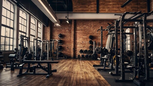 salle de sport retro avec du matériel de qualité et une bonne ambiance